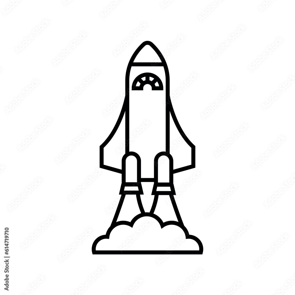 Rocket line icon, logo vector Rocket line icon, logo vector