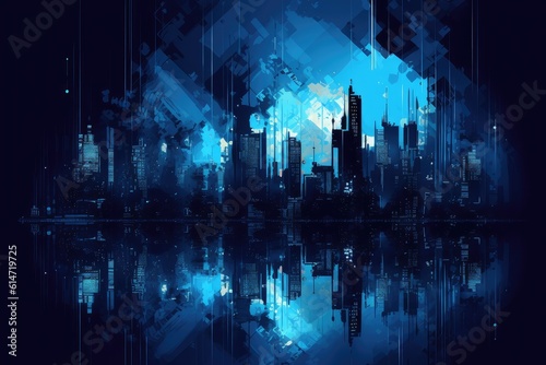 Blue city technology background material