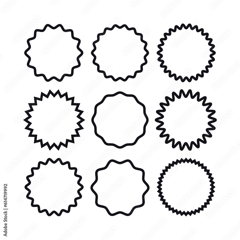 Vector set of starburst icons, design for labels, stickers, price tags. Vector set of starburst icons, design for labels, stickers, price tags.