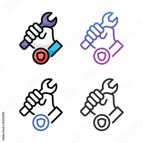 Maintenance icon design in four variation color