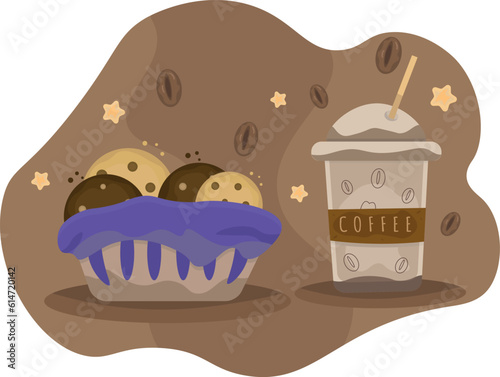 Coffee and sweet illustration 