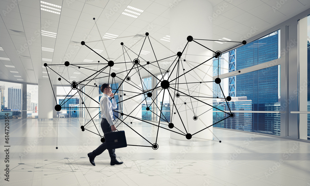 Networking and social communication concept as effective point for modern business Networking and social communication concept as effective point for modern business