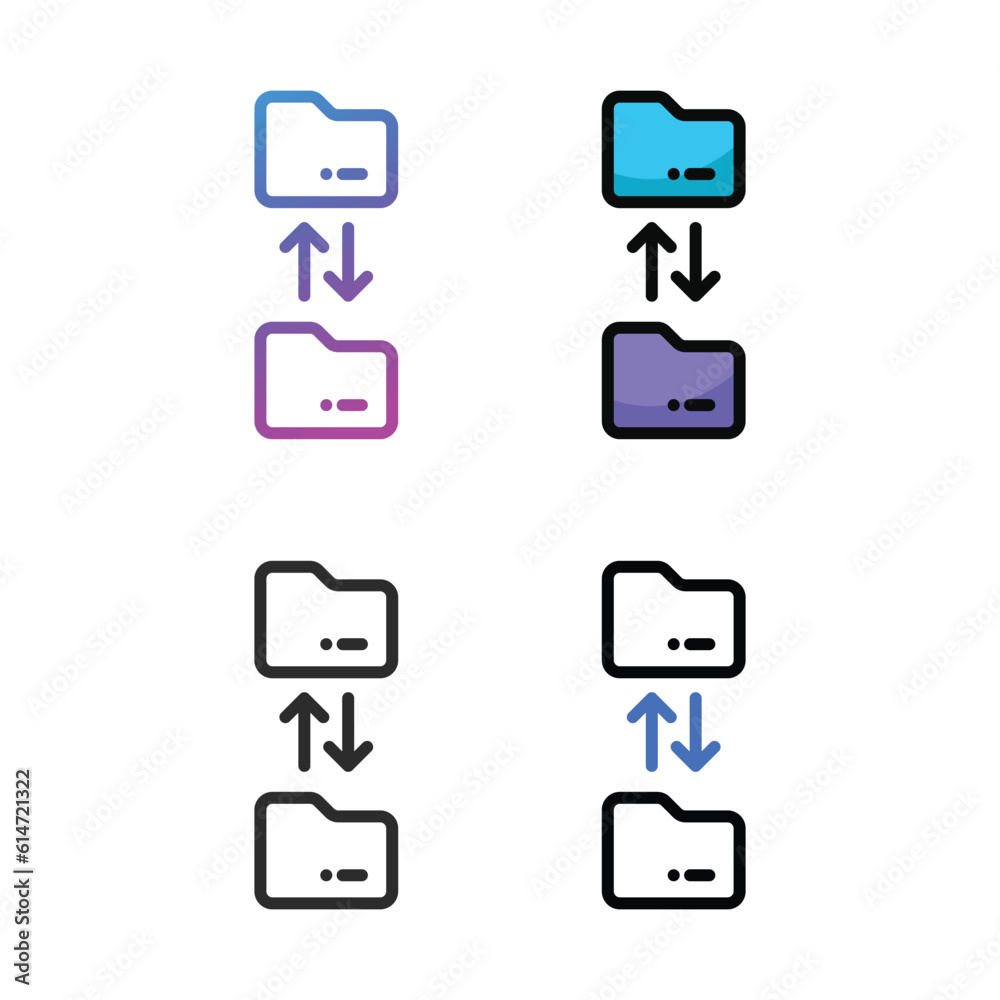 Transfer data icon design in four variation color Transfer data icon design in four variation color
