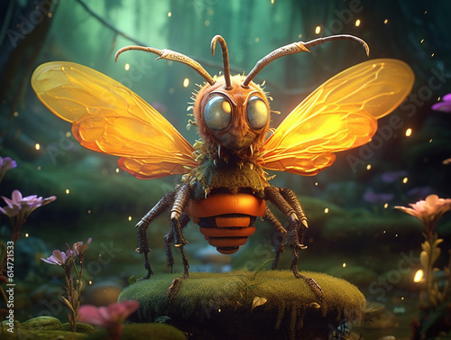 Bee creature monster © vectorystock