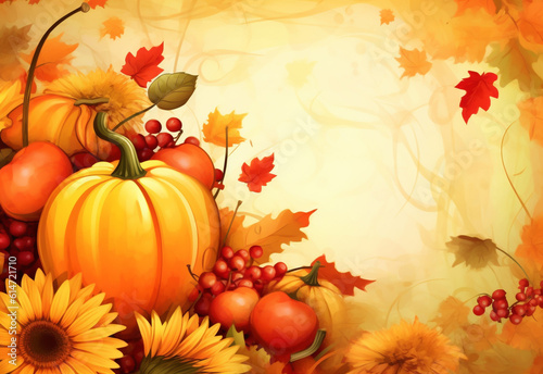autumn background with pumpkin