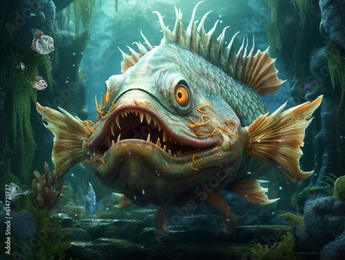 Undersea fish monster © vectorystock