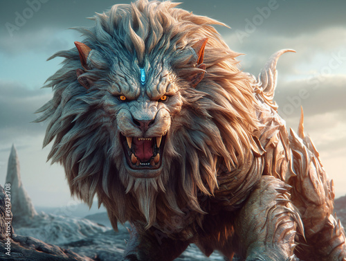 Lion monster illustration © vectorystock