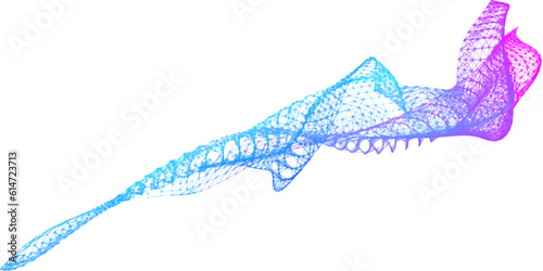 Network lines. Net wave information flow. Scientific paradigm solutions future. Forward vision progress. Big data cells deep development analysis. foresight conference background banner.