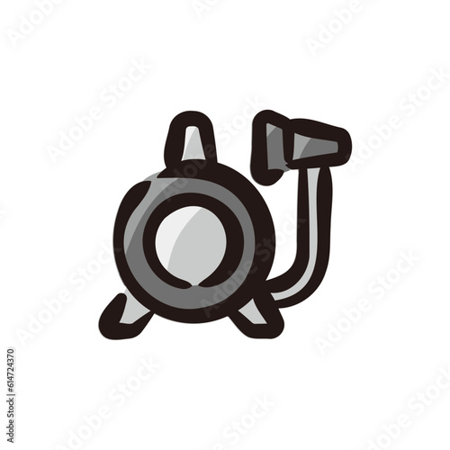 Watering hose - Gardening tool icon/illustration (Hand-drawn line, colored version)