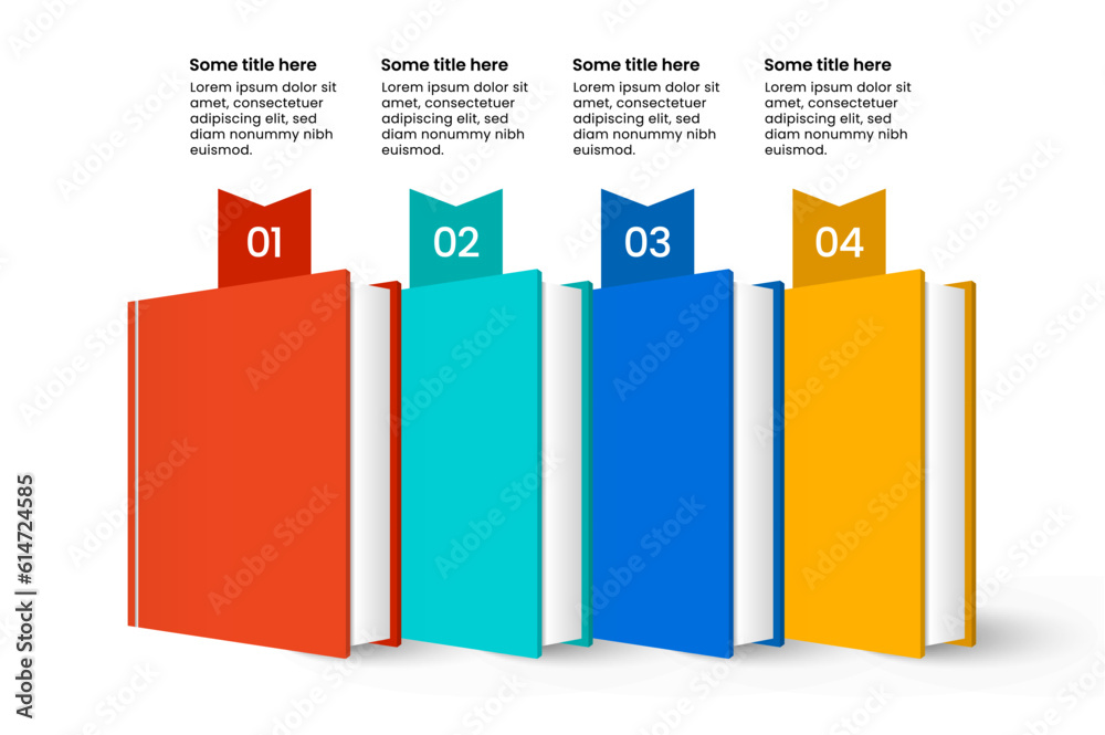 Infographic template. 4 books with numbers. Vector Infographic template. 4 books with numbers. Vector