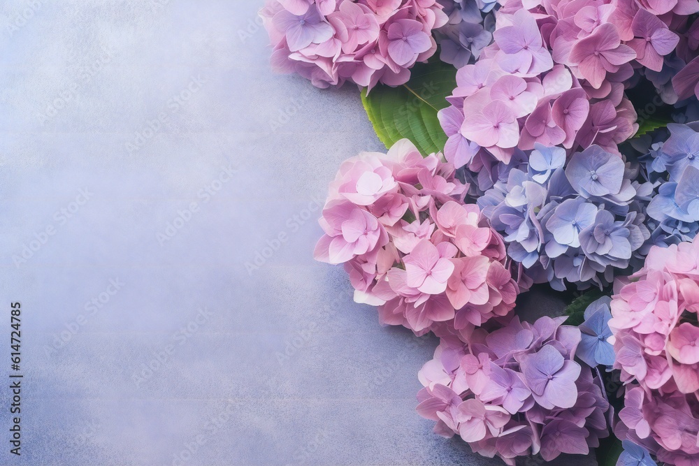 Hydrangea floral soft background with empty copy space Generative AI Hydrangea floral soft background with empty copy space Generative AI
