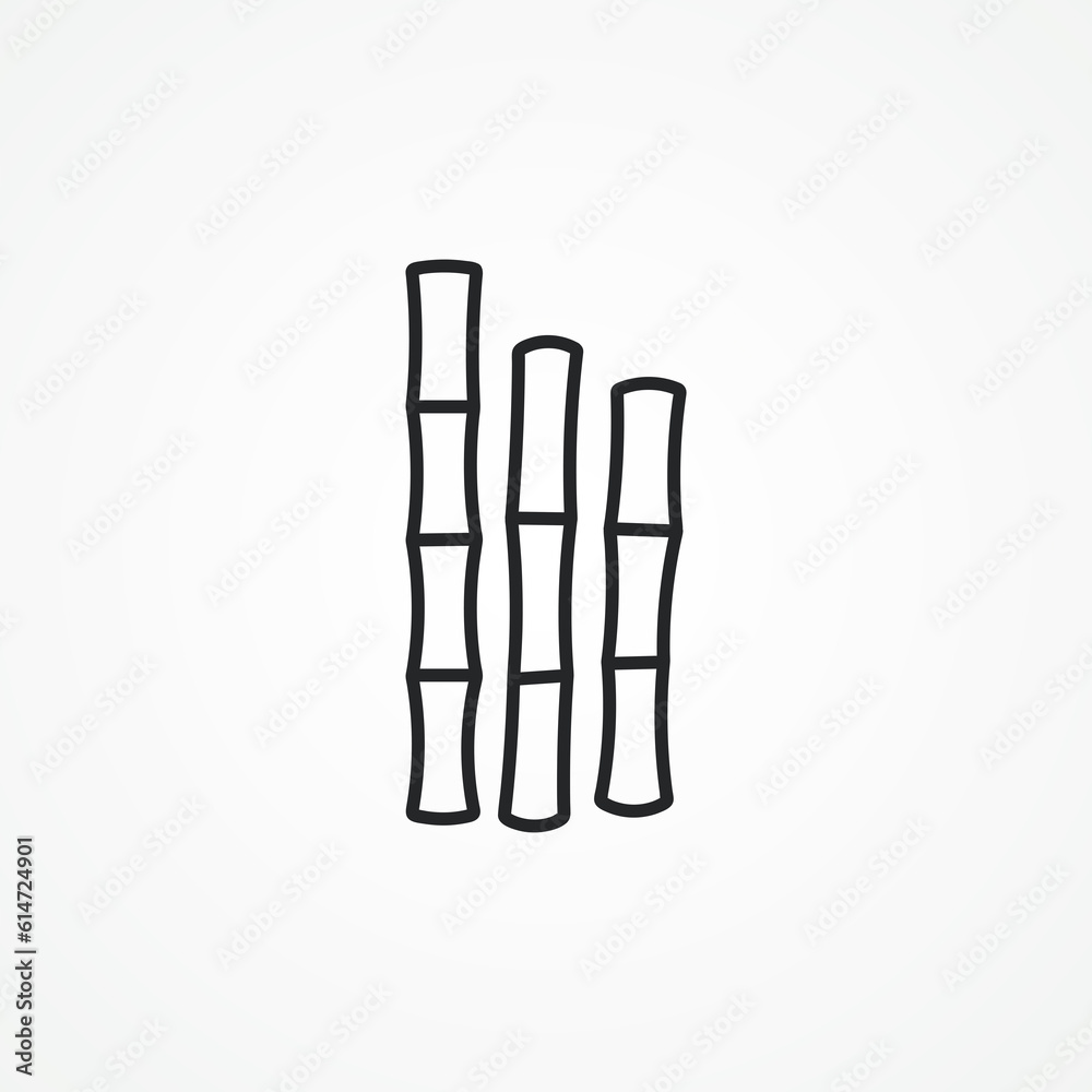 Bamboo line icon. bamboo branch line icon. Bamboo line icon. bamboo branch line icon.