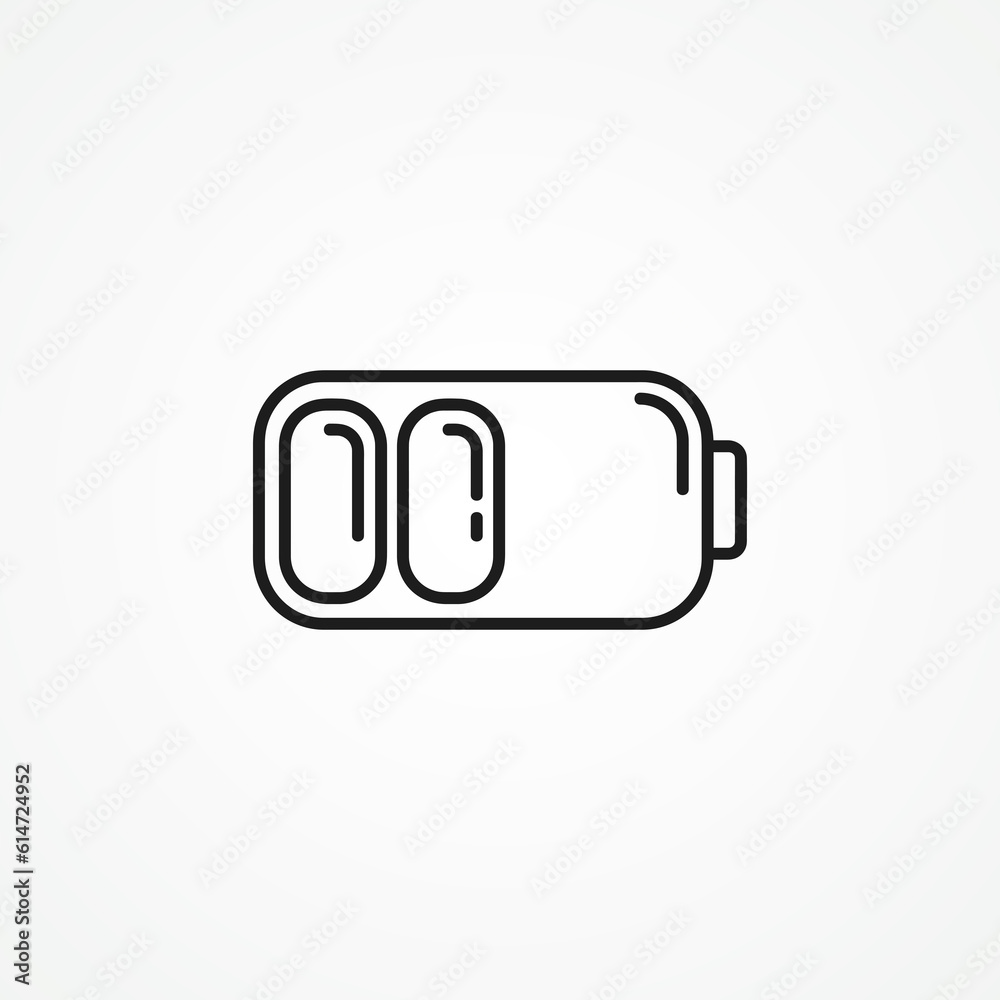 battery line icon, battery outline icon. battery line icon, battery outline icon.