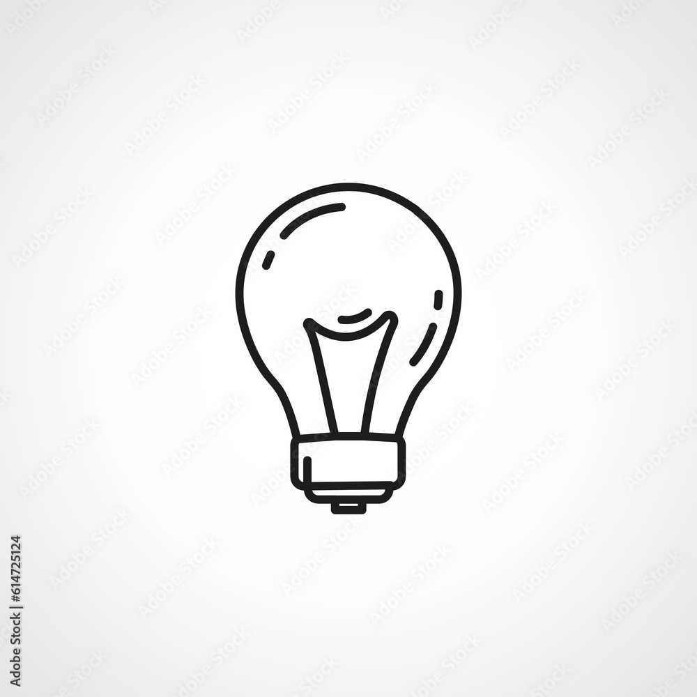 Light Bulb line icon. Idea sign, bulb outline icon Light Bulb line icon. Idea sign, bulb outline icon
