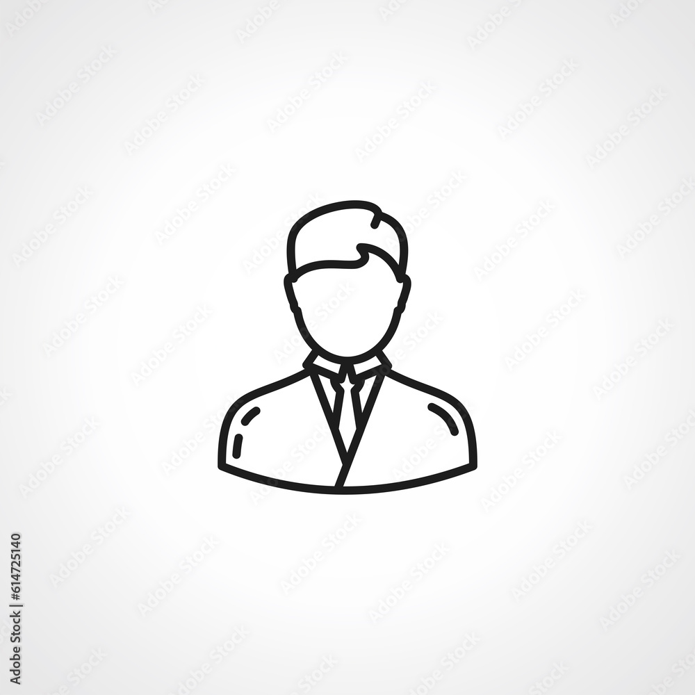 Male avatar line icon. businessman outline icon.