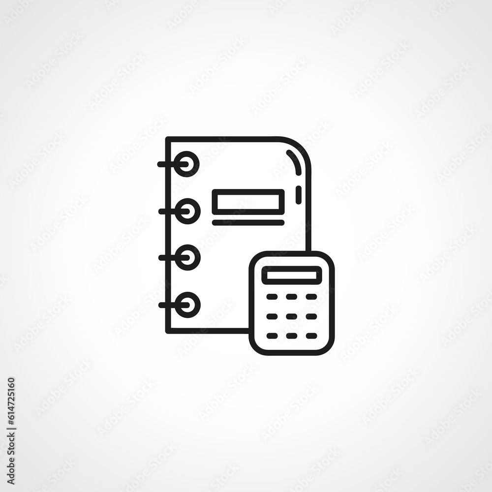 accountant line icon. calculator with notebook line icon. accountant line icon. calculator with notebook line icon.