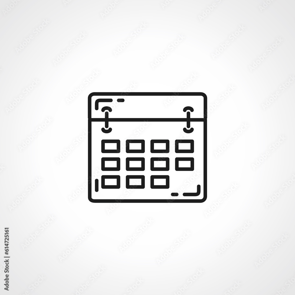 Calendar line icon. Calendar outline icon Calendar line icon. Calendar outline icon