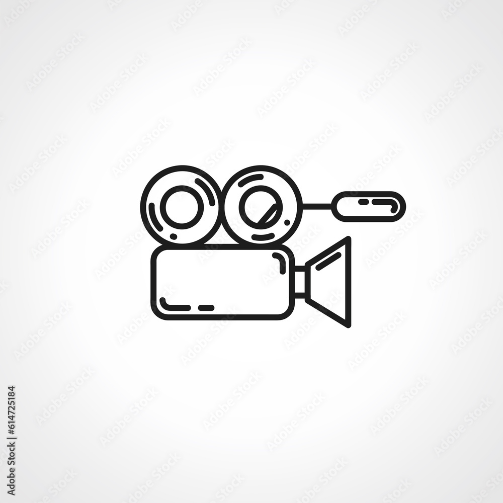 camera line icon. video camera outline icon.