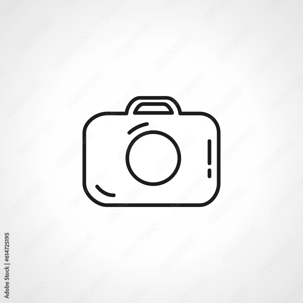 Camera line icon. photo Camera outline icon Camera line icon. photo Camera outline icon