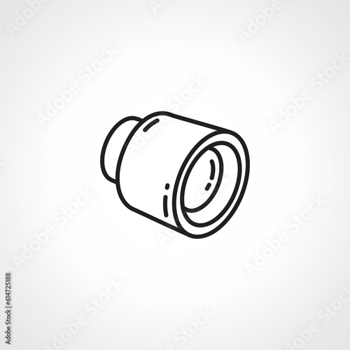photo camera lens line icon vector. photo camera lens outline icon.