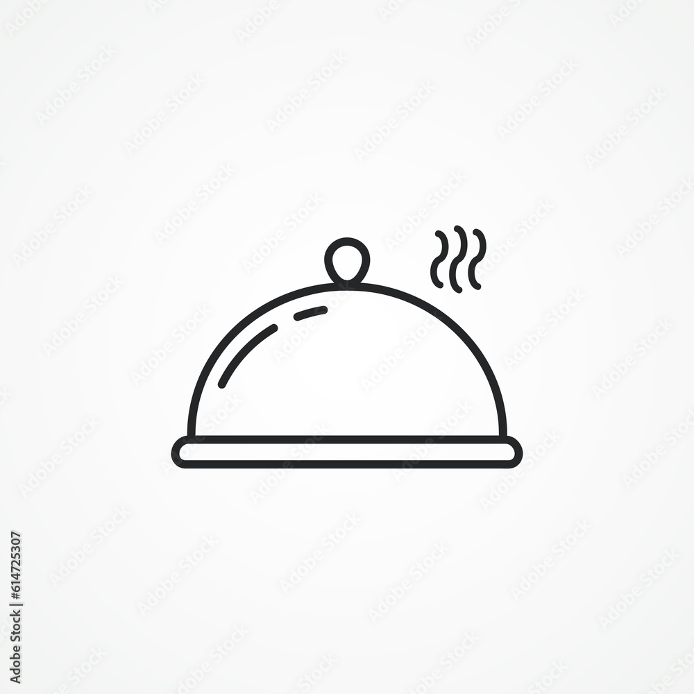 Food cloche linear icon. restaurant cloche line icon. Food cloche linear icon. restaurant cloche line icon.