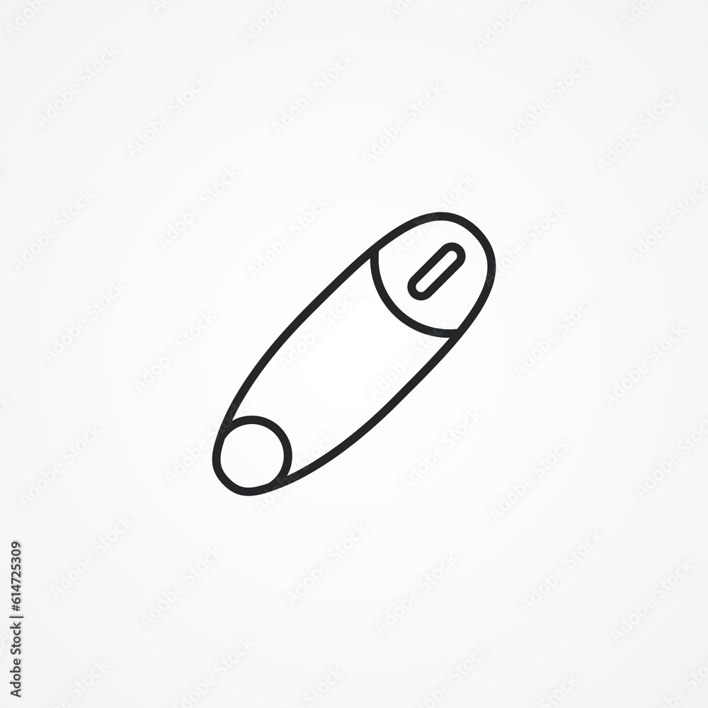 Safety pin line icon. Safety pin outline icon. Safety pin line icon. Safety pin outline icon.