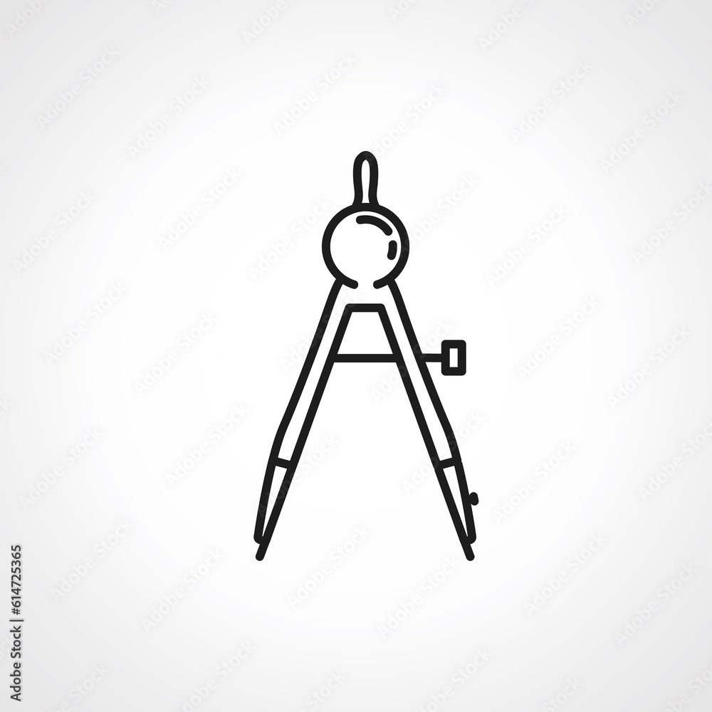 geometric compass line icon. geometric compass linear icon. geometric compass line icon. geometric compass linear icon.