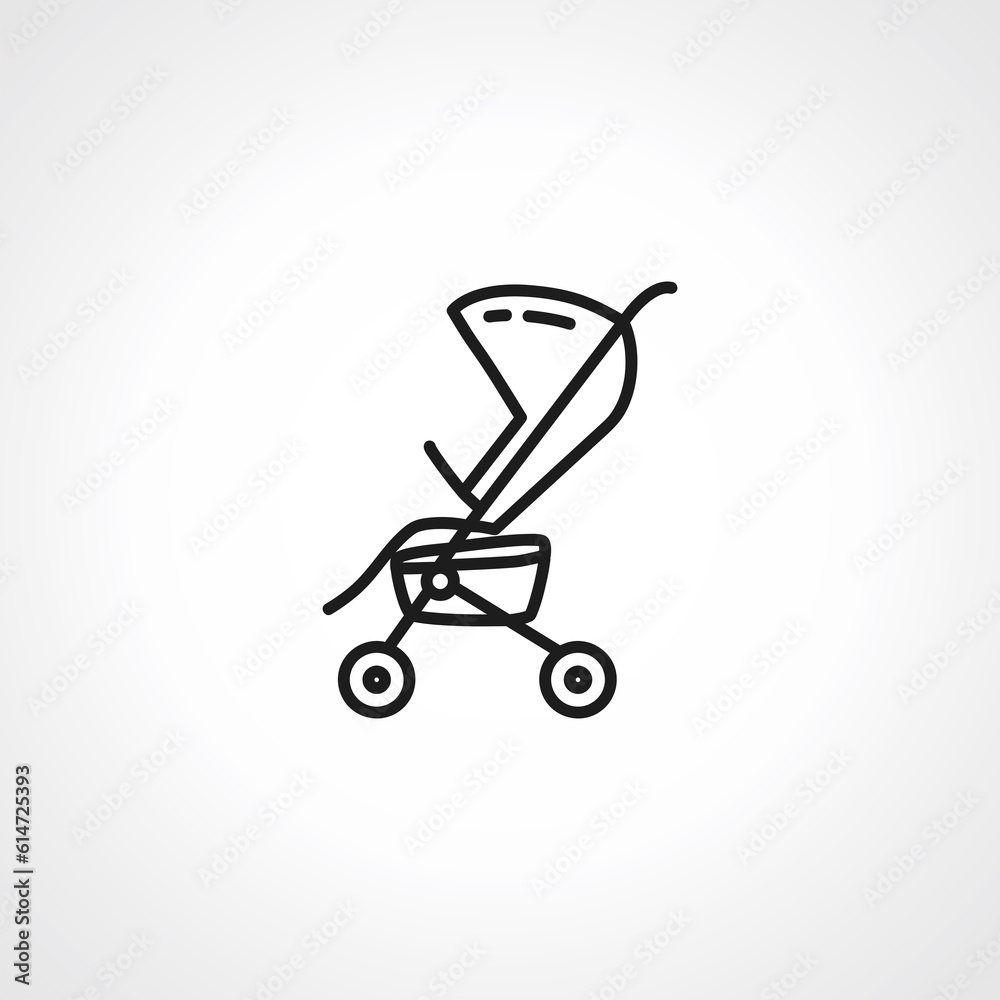 Baby Pram Carriage line icon. stroller baby outline icon. Baby Pram Carriage line icon. stroller baby outline icon.