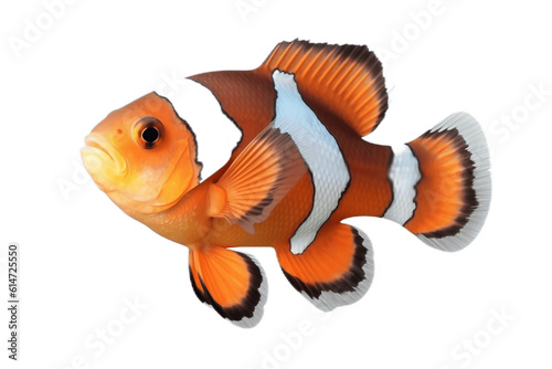Vibrant Clownfish Isolated Marine Animal in an Oceanic Setting on Transparent Background. Generative AI