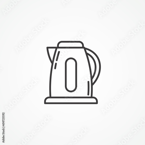Electric kettle thin line icon. Electric kettle outline icon,