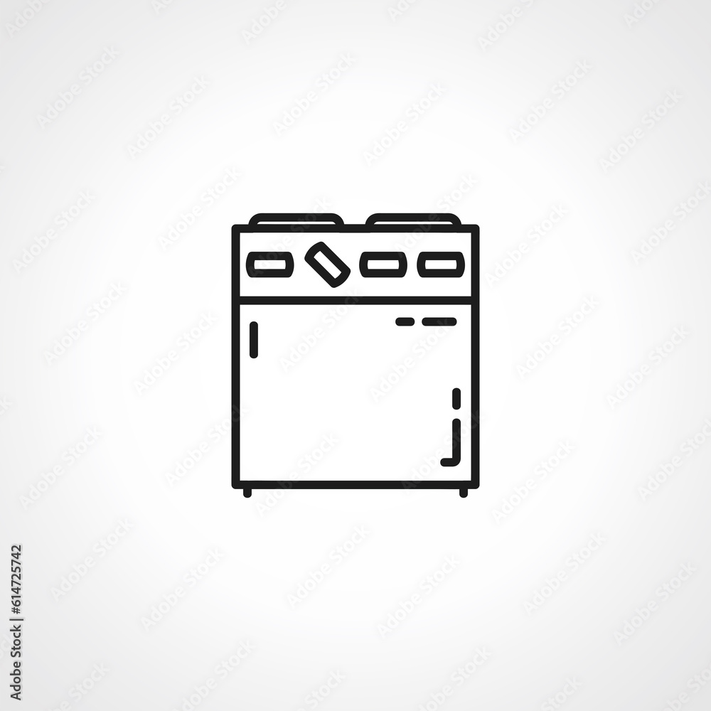 Burner stove line icon. Gas cooker. Pot fire outline icon, Burner stove line icon. Gas cooker. Pot fire outline icon,
