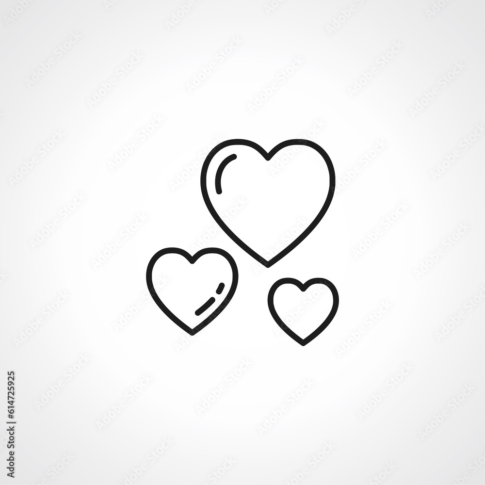 Heart line icon. hearts love web linear icon. Heart line icon. hearts love web linear icon.