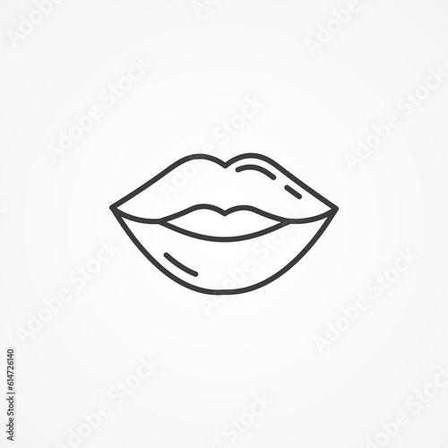 Lips line icon. female lips outline icon.