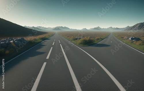 Asphalt road. Ai generated technology © inteamvideo