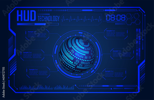HUD Closed Padlock on digital background, world cyber security © titima157