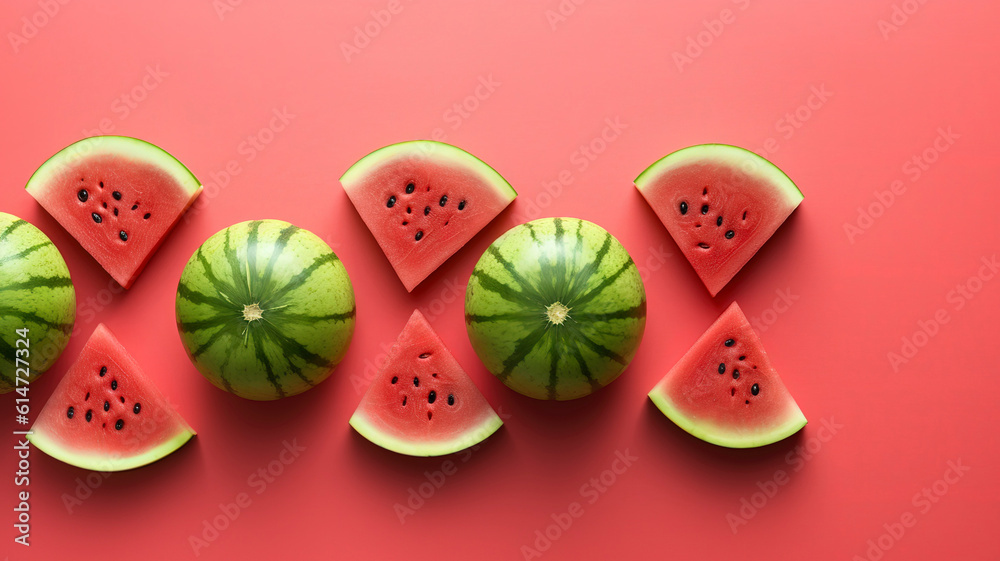 Minimalist green Watermelon background with copy space. Minimalist green Watermelon background with copy space.