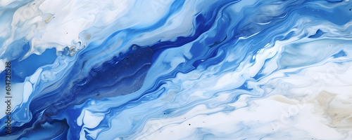 High resolution blue and white marble background. Generative AI.