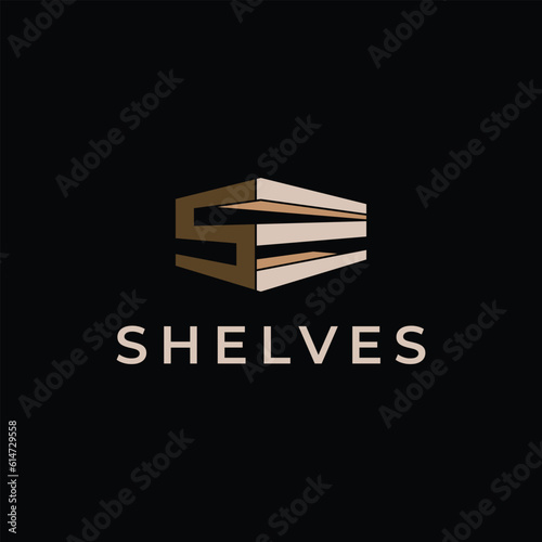 simple and modern letter S shelf logo, suitable for any industry, especially in the interior sector.