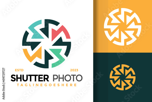 Shutter photo colorful logo vector icon illustration