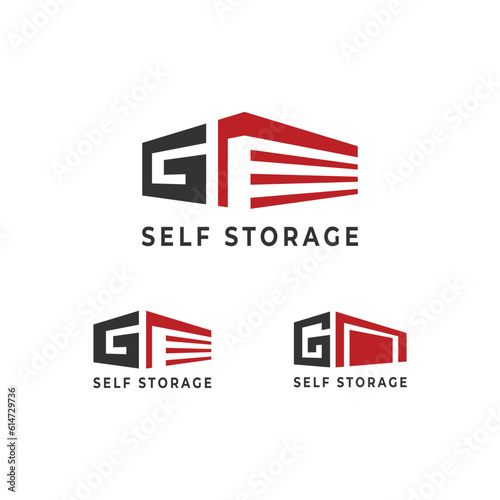 G letter logo with simple and modern warehouse storage units.