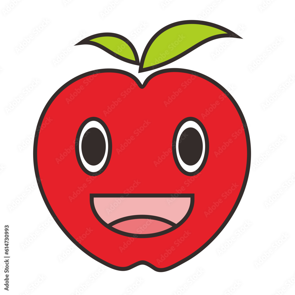 Obraz premium red apple cartoon character