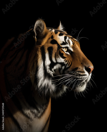 Bengal tiger profile portrait - Generative AI