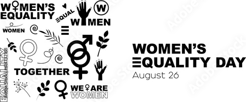 Icons for Women's Equality Day. Transparent background. photo
