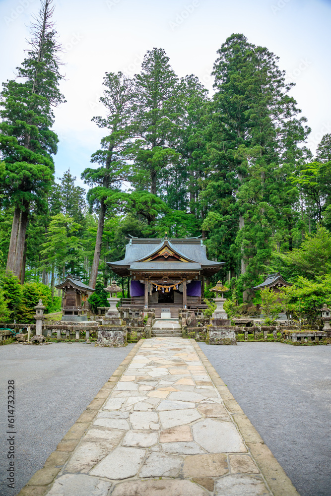 Obraz premium 初夏の宇奈岐日女神社 大分県由布市 Unagi Hime Shrine in early summer. Ooita Pref, Yufu City.