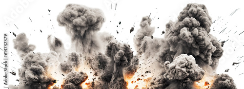 Explosion border isolated on transparent background - Generative AI