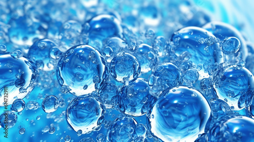 Blue water made out of air bubbles for background or wallpaper