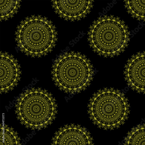 Mandala colorful background. Seamless pattern with ornamental elements.