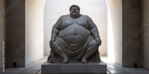 Statue of a person with obesity, concept of Body size acceptance, created with Generative AI technology photo