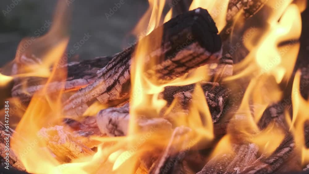 The mesmerizing fiery flames, flickering and blazing with a captivating ...