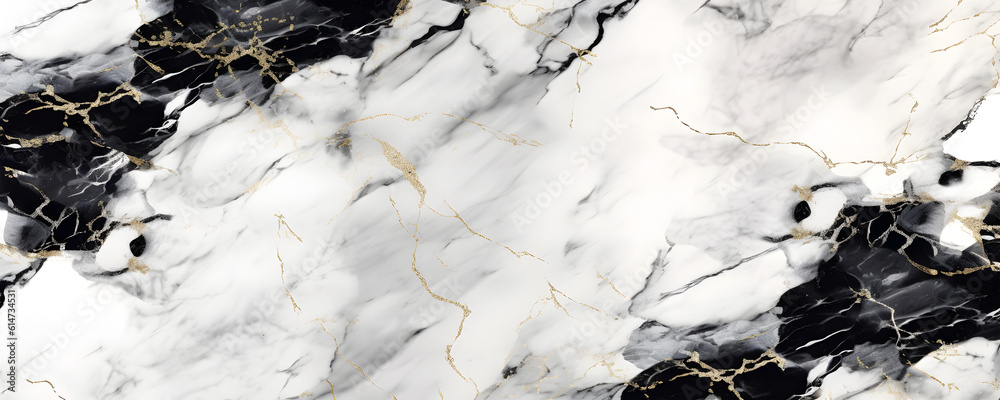 white and black marble background. Generative AI.